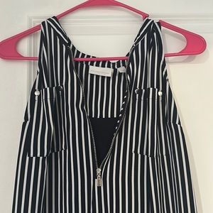 Sleeveless navy blue dress